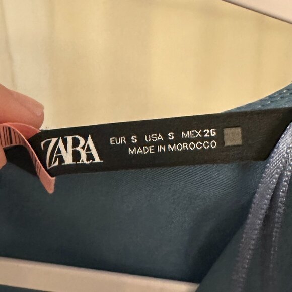 ZARA Jumpsuit SATIN ROMPER Silver BUCKLE - Picture 6 of 9